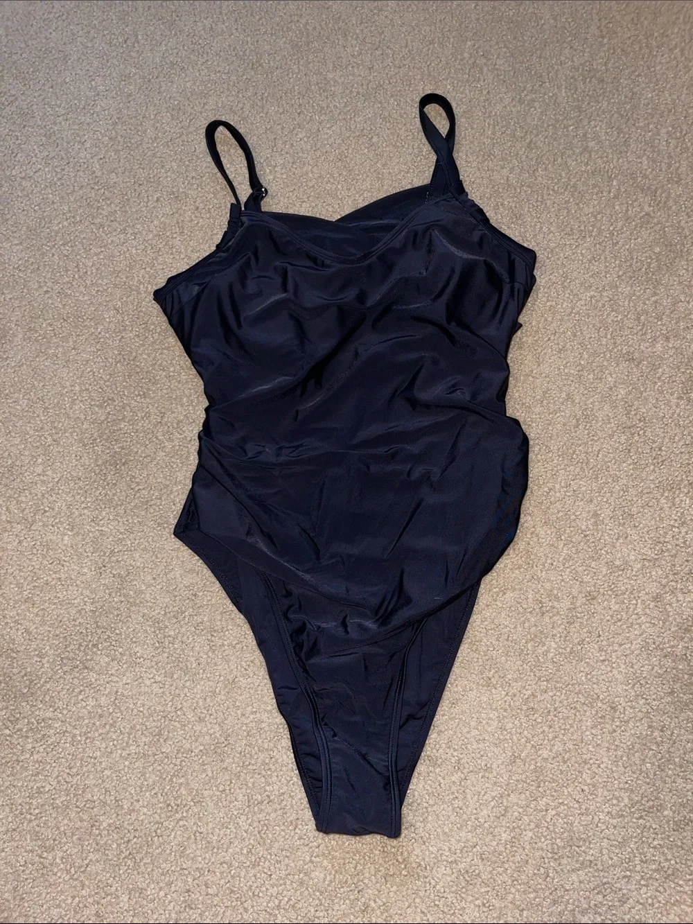 Amazon Women's Black One-Piece Swimsuit with Adjustable Straps